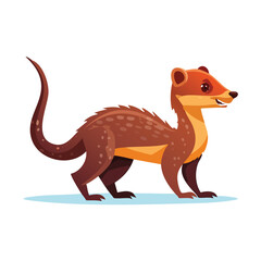 Fototapeta premium Mongoose Streamlined Vector Art with Flat Colors and Sharp Linework