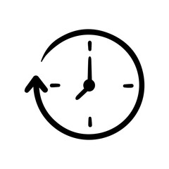 Clock doodle vector icon
