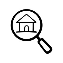 House search doodle vector icon