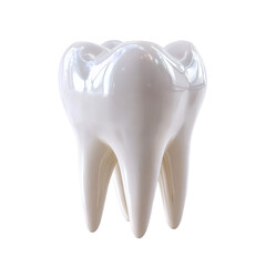 A single healthy white tooth 3D rendering dental care hygiene, isolated on a transparent background