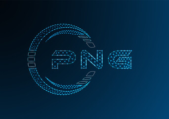 PNG low poly letter logo vector design. PNG lower poly logo design. Low poly logo.