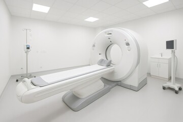 Advanced medical imaging technology promoting accurate diagnoses and efficient healthcare in a sterile hospital environment