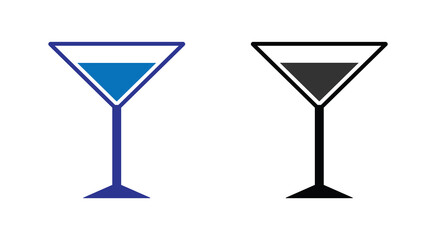 Wine Glass Icon – Flat Black Silhouette on White Background.