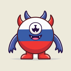 Russia flag Flat-Style Vector Illustration with Balanced Composition