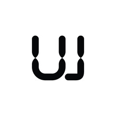 UJ monogram logo design letter text name symbol monochrome logotype alphabet character simple logo