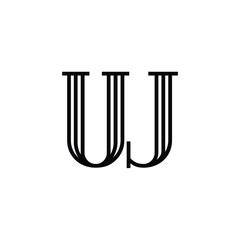 UJ monogram logo design letter text name symbol monochrome logotype alphabet character simple logo