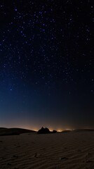 Starry night sky with deep blue stars
