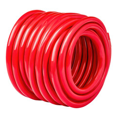 Bright Red Coiled Plastic Hose with Smooth Surface for Garden, Industrial and Home Use