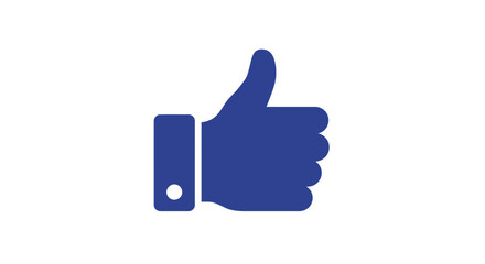 Blue Thumbs Up Hand Gesture Icon.