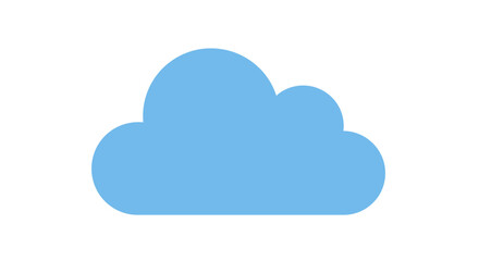 Simple Blue Cloud Icon on White Background.