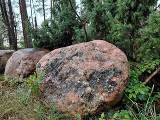 stones in an old gravel quarry