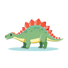 Fototapeta premium Stegosaurus Flat-Style Vector Illustration with Balanced Composition