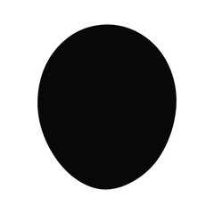 Black Oval Balloon Design for Diverse Applications on White Background