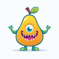 Fototapeta premium Pear Flat-Style Vector Illustration with Balanced Composition