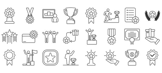 Set of reward Icons or symbols Vector fully editable file.