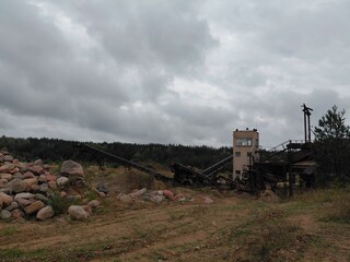 Obraz premium stones in an old gravel quarry