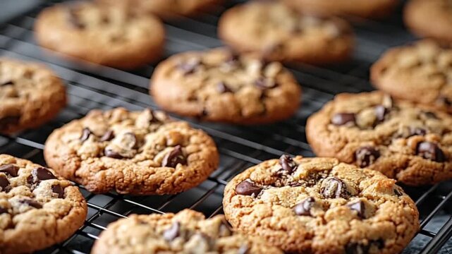 chocolate chip cookies cooling rack, fresh chocolate chip cookies photography, homemade chocolate chip cookies