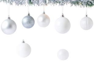 Firefly_Real, live decorated Christmas tree with wrapped gifts presents in beautiful, snowy n - Firefly_Christmas white background with christmas balls and decoration