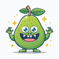 Fototapeta premium Guava Flat-Style Vector Illustration with Balanced Composition
