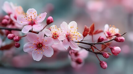 Obraz premium Delicate Pink Blossoms in Springtime