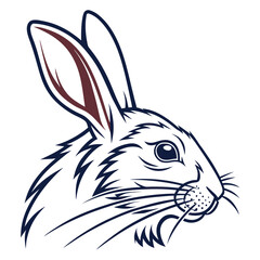 black and white rabbit vector cartoon