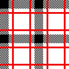 Black and white Tartan seamless pattern