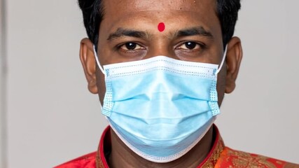 Person in face mask close up - Powered by Adobe