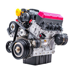 High-Performance V8 Engine with Vibrant Color and Modern Design for Automotive Projects and Illustrations