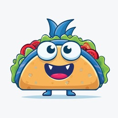 Naklejka premium Fish Tacos Flat Illustration Featuring Clean Shapes and Bold Outlines