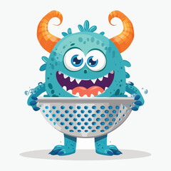 Naklejka premium colander Flat Illustration Featuring Clean Shapes and Bold Outlines