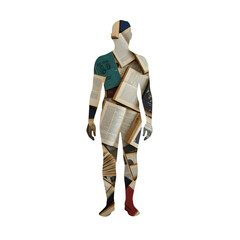 Human Form Collage: Abstract Body Art with Textured Papers