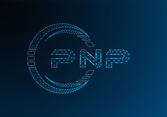 PNP low poly letter logo vector design. PNP lower poly logo design. Low poly logo.