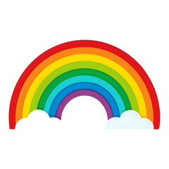 rainbow in the sky ,vector illustration white background