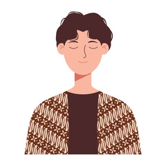 Illustration of Man Wearing a Batik Top
