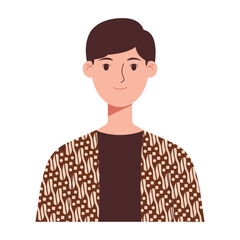 Illustration of Man Wearing a Batik Top