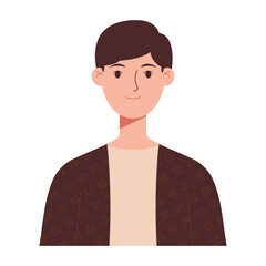 Illustration of Man Wearing a Batik Top