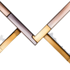 Abstract design with intersecting metallic lines and elegant color gradients in modern geometric style