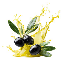 Black Olives and Oil Splash: A Fresh and Healthy Mediterranean Ingredient