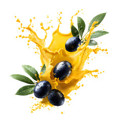 Olive oil splash: A captivating food and beverage advertisement highlighting olive products