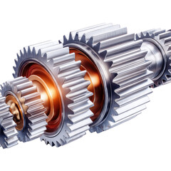 Detailed Close-Up of Metallic Gears with Interlocking Teeth for Industrial and Mechanical Applications