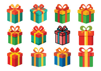 Colorful Collection of Wrapped Presents with Bows for Holiday Celebrations and Gifts