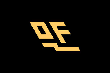 Obraz premium D F Logo – Gold Letter Monogram on Black Background for Luxury Branding, Business & Identity Design