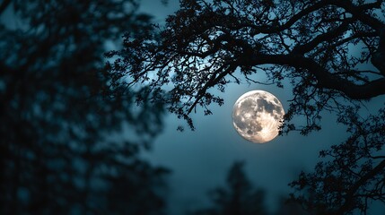 Naklejka premium Majestic Full Moon Night