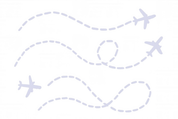 Airplane route lines connecting global destinations, illustrating international transportation networks and logistical connectivity