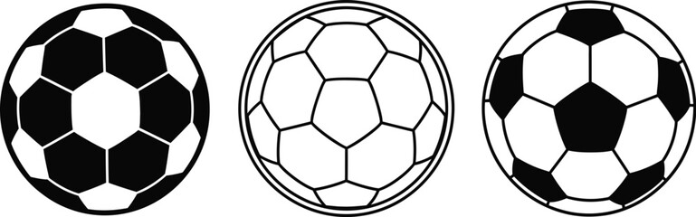 Soccer balls vector illustration for sports and game designs