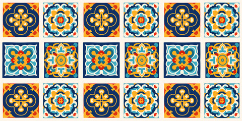 Ornament texture tiles Portuguese, Espaniol Azulejo