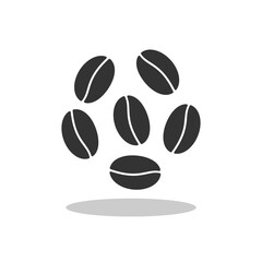 Coffee bean logo with shadow