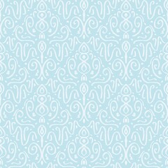 Light Blue and White Seamless Ornamental Pattern