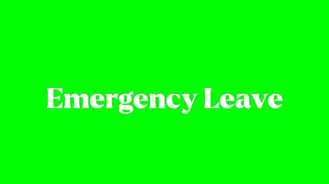 Emergency leave text green screen animated video