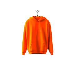 Vibrant orange hoodie on black backdrop showcasing apparel design and fashion